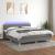 Pat cu arcuri, saltea și LED, gri închis, 160x200 cm, textil GartenMobel Dekor