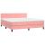 Pat continental cu saltea & LED, roz, 120x200 cm, catifea GartenMobel Dekor