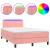 Pat continental cu saltea & LED, roz, 120x200 cm, catifea GartenMobel Dekor