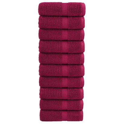 Prosoape mâini premium SOLUND 10 buc bordo 30x30 cm 600gsm GartenMobel Dekor