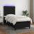 Pat cu arcuri, saltea și LED, negru, 90x200 cm, textil GartenMobel Dekor