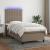 Pat cu arcuri, saltea și LED, gri taupe, 90x200 cm, textil GartenMobel Dekor