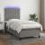Pat cu arcuri, saltea și LED, gri închis, 100x200 cm, textil GartenMobel Dekor
