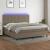 Pat cu arcuri, saltea și LED, gri taupe, 200x200 cm, textil GartenMobel Dekor