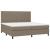Pat cu arcuri, saltea și LED, gri taupe, 200x200 cm, textil GartenMobel Dekor