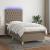 Pat cu arcuri, saltea și LED, gri taupe, 90x200 cm, textil GartenMobel Dekor