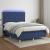 Pat cu arcuri, saltea și LED, albastru, 140x200 cm, textil GartenMobel Dekor