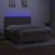 Pat cu arcuri, saltea și LED, gri taupe, 180x200 cm, textil GartenMobel Dekor
