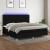 Pat cu arcuri, saltea și LED, negru, 200x200 cm, textil GartenMobel Dekor