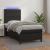 Pat cu arcuri, cu saltea și LED, negru, 90x200 cm, piele eco GartenMobel Dekor
