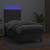 Pat cu arcuri, cu saltea și LED, gri, 90x200 cm, piele eco GartenMobel Dekor