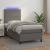 Pat cu arcuri, cu saltea și LED, gri, 90x200 cm, piele eco GartenMobel Dekor