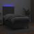 Pat cu arcuri, cu saltea și LED, gri, 100x200 cm, piele eco GartenMobel Dekor