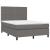 Pat cu arcuri, cu saltea & LED, gri, 140x190 cm, piele eco GartenMobel Dekor