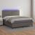 Pat cu arcuri, cu saltea & LED, gri, 140x190 cm, piele eco GartenMobel Dekor