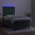 Pat continental cu saltea și LED verde închis 80x200 cm catifea GartenMobel Dekor