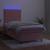 Pat continental cu saltea & LED, roz, 80x200 cm, catifea GartenMobel Dekor