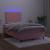 Pat continental cu saltea & LED, roz, 120x200 cm, catifea GartenMobel Dekor