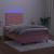 Pat continental cu saltea & LED, roz, 120x200 cm, catifea GartenMobel Dekor