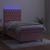 Pat continental cu saltea & LED, roz, 80x200 cm, catifea GartenMobel Dekor