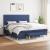 Pat box spring cu saltea, albastru, 200x200 cm, textil GartenMobel Dekor