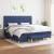 Pat box spring cu saltea, albastru, 200x200 cm, textil GartenMobel Dekor