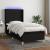 Pat cu arcuri, saltea și LED, negru, 80x200 cm, textil GartenMobel Dekor