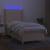 Pat cu arcuri, saltea și LED, crem, 80x200 cm, textil GartenMobel Dekor