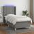 Pat cu arcuri, saltea și LED, gri închis, 100x200 cm, textil GartenMobel Dekor