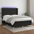 Pat cu arcuri, saltea și LED, negru, 140x190 cm, textil GartenMobel Dekor