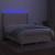 Pat cu arcuri, saltea și LED, crem, 140x190 cm, textil GartenMobel Dekor
