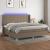 Pat cu arcuri, saltea și LED, gri taupe, 200x200 cm, textil GartenMobel Dekor
