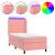Pat continental cu saltea & LED, roz, 80x200 cm, catifea GartenMobel Dekor