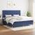 Pat box spring cu saltea, albastru, 200x200 cm, textil GartenMobel Dekor