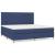 Pat box spring cu saltea, albastru, 200x200 cm, textil GartenMobel Dekor
