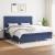 Pat box spring cu saltea, albastru, 200x200 cm, textil GartenMobel Dekor