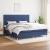 Pat box spring cu saltea, albastru, 200x200 cm, textil GartenMobel Dekor