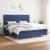 Pat box spring cu saltea, albastru, 200x200 cm, textil GartenMobel Dekor