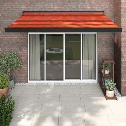 Copertină retractabilă portocaliu/maro 3x2,5 m, textil/aluminiu GartenMobel Dekor