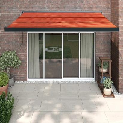 Copertină retractabilă portocaliu/maro 3,5x2,5m textil/aluminiu GartenMobel Dekor