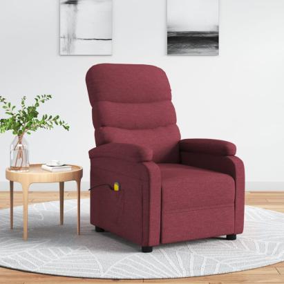 Fotoliu de masaj, roșu vin, material textil GartenMobel Dekor