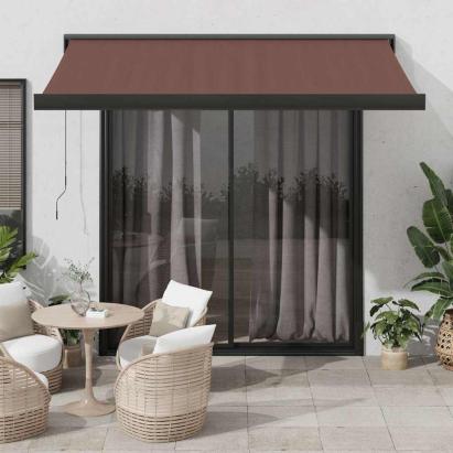 Copertina retractabilă automat, maro, 350x250 cm GartenMobel Dekor