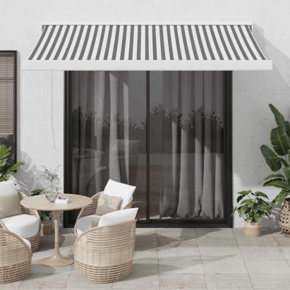 Copertină retractabilă antracit/alb, 3x2,5 m, textil/aluminiu GartenMobel Dekor