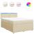 Pat box spring cu saltea, crem, 140x200 cm, textil GartenMobel Dekor