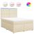 Pat continental cu saltea, crem, 140x200 cm, material textil GartenMobel Dekor