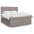 Pat continental cu saltea, gri taupe, 180x200 cm, textil GartenMobel Dekor