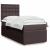 Pat box spring cu saltea, maro închis, 90x200 cm, textil GartenMobel Dekor