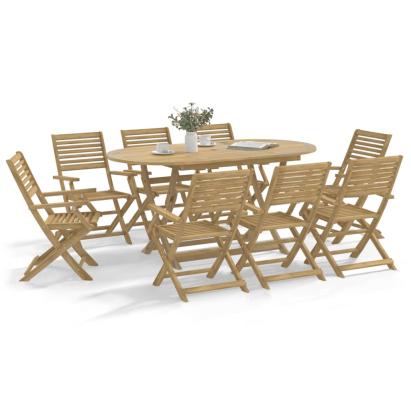 Set mobilier de grădină, 9 piese, lemn masiv de acacia GartenMobel Dekor