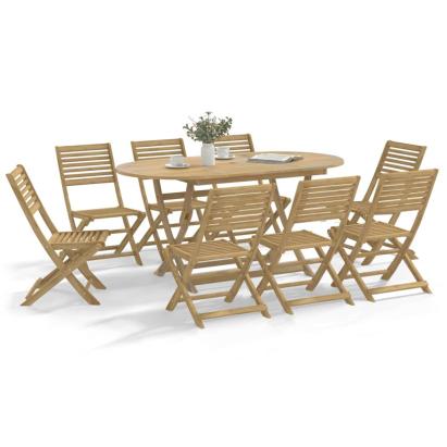 Set mobilier de grădină, 9 piese, lemn masiv de acacia GartenMobel Dekor