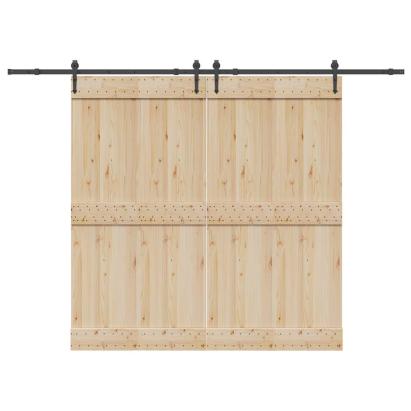 Set feronerie pentru uși glisante, negru, 305 cm, oțel GartenMobel Dekor